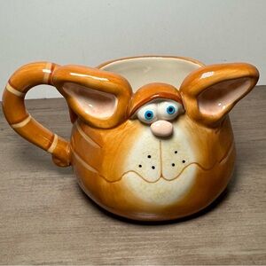 Vintage Russ Douglas Cat Coffee Cup Orange Tabby Ceramic‎ Mug Excellent.